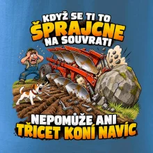Pluh zaseknutý o balvan na souvrati