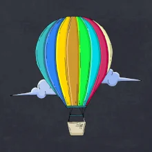 Horkovzdušný balon v oblacích