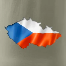 Česká vlajka v obrysu republiky