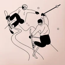 Lyžovaní - kresleny obrázek