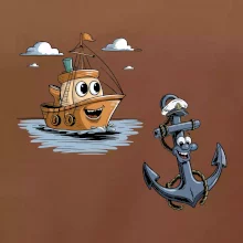 Parové triko - Loď a kotva