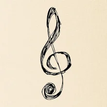 Houslový klíč kreslený