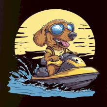 Jezevčík na vodním skútru