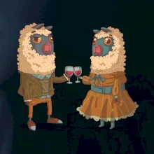 Alpaky s vínem pár