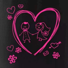 Svatba - kreslené srdce