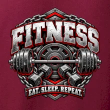 Fitness činka a závaží eat sleep repeat