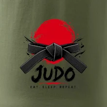 Judo černý pás a červené slunce eat sleep repeat