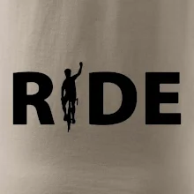 Ride - nápis s cyklistou