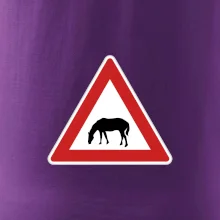 Dopravní značka - Pozor pasoucí se kůň