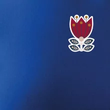 Folklor na prsu květina čtyřlistá