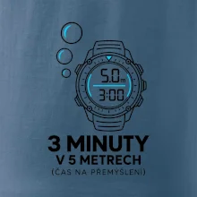 Bezpečnostní zastávka 3 minuty v 5 metrech s potápěčskými hodinkami