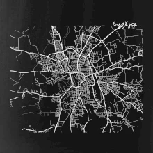 Mapy měst černobílé Budějce