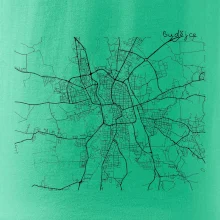 Mapy měst černobílé Budějce