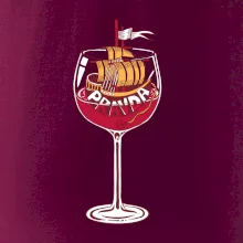 Sklenička - ve víne je pravda - červené víno (Pecka design)