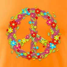 Peace symbol červené květiny