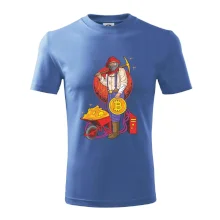 Horník těží bitcoiny