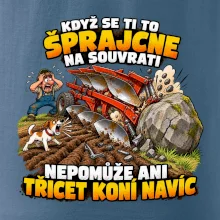 Pluh zaseknutý o balvan na souvrati