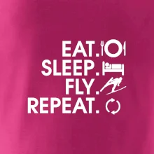 Eat sleep fly repeat - skoky na lyžích
