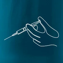 Ruka a injekce jedním tahem