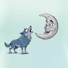 Parové triko - Vlk a měsíc