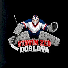 Hokejový brankář staví zeď