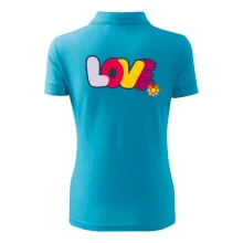 Love nápis s květinou