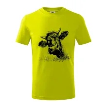 Černobílá karikatura černá kráva hlava