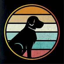 Retro kruh - sedící pes