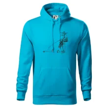 Kreslený rybář na pařezu