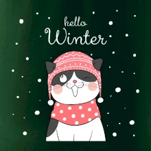 Kočka v čepici s vystrčeným jazykem