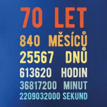 Narozeniny 70 přepočet času
