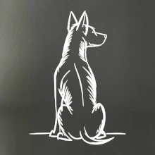 Pes kreslený zezadu