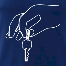 Klíče a ruka jedním tahem