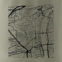 Praha Malá Strana - Mapa černobílá