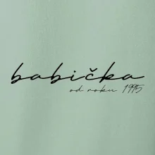 Psací nápis babička s ročníkem