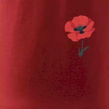 Vlčí mák kreslený na prsu