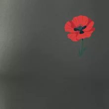 Vlčí mák kreslený na prsu