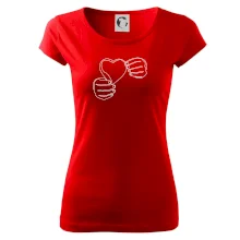 Ruka držící srdce  jedním tahem