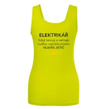 Elektrikář - hlavní jistič - Nápis na zádech