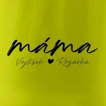 Triko máma psací se jmény dětí