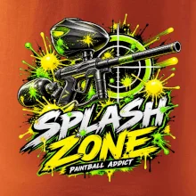 Neonový zásah splash zone paintball