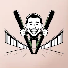 Vysmátý kreslený skokan