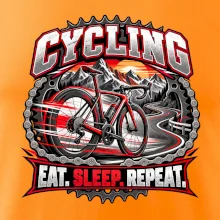 Cyklistické kolo mezi horami eat sleep repeat