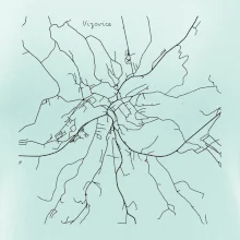 Černobílá mapa Vizovice