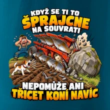 Pluh zaseknutý o balvan na souvrati