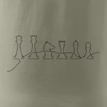 Šachové figurky v řadě - obrys