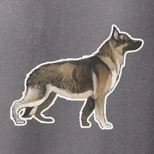 Německý ovčák - hnědý kreslený