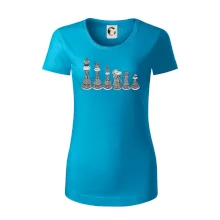 Šachové figurky v řadě - kreslené