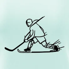 Kreslený hokejista tučnou fixou