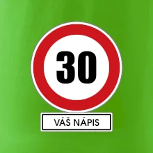 Dopravní značka - rychlost 30 - váš nápis